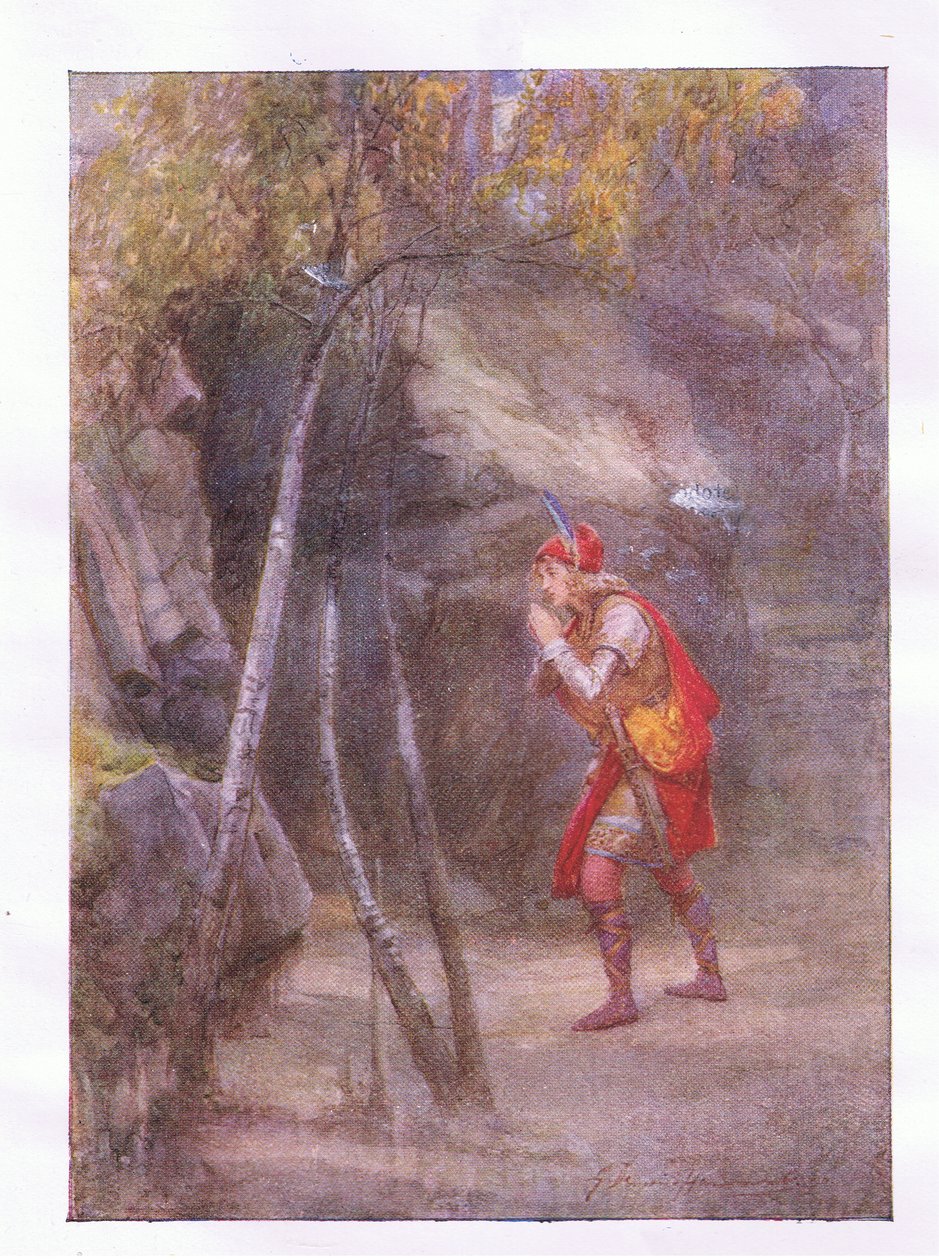 Ingen! hvem er her? Hvis noget er civil speak (Cymbeline), fra The Complete Works of Shakespeare udgivet af George Harrap & Co Ltd, 1920