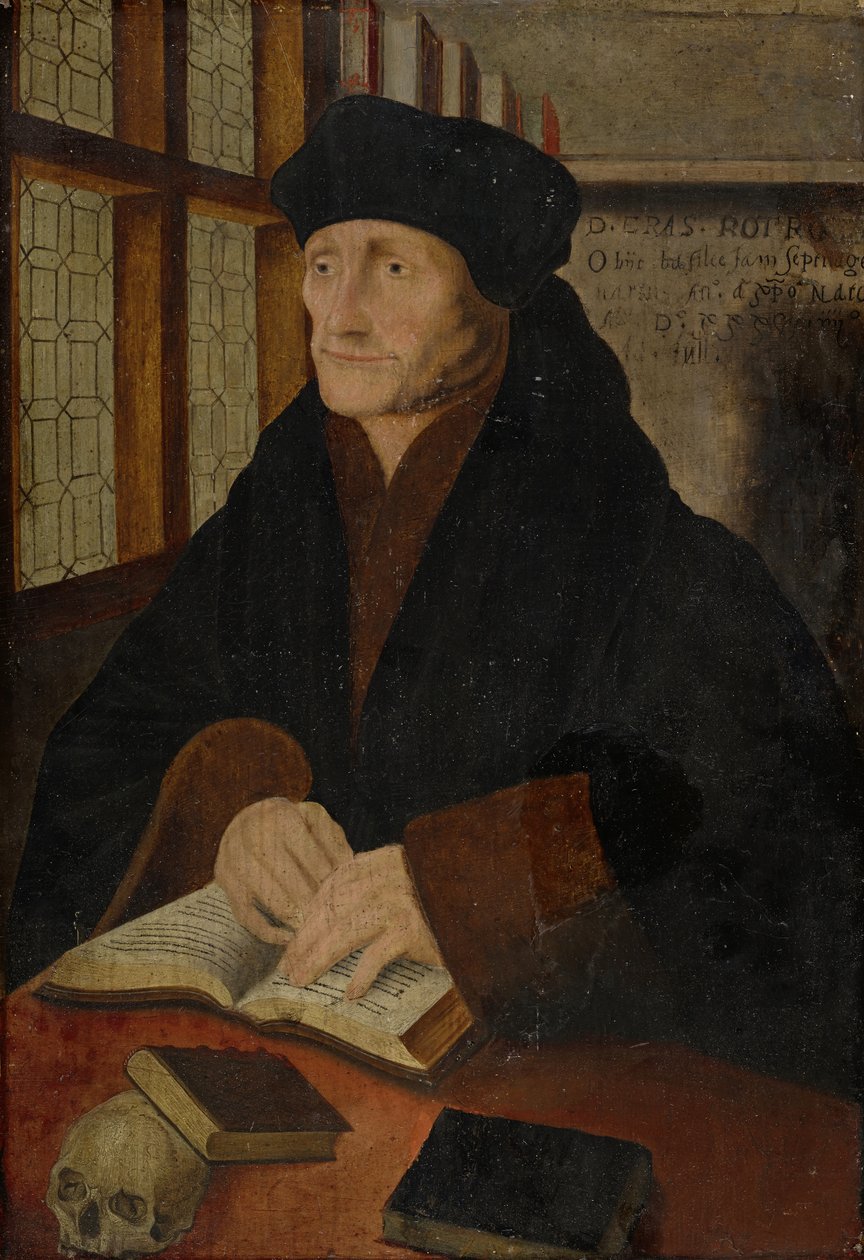 Portræt af Erasmus af Rotterdam i studiet af Hans Holbein der Jüngere