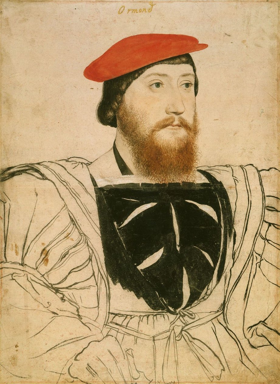 Portræt af James Butler, 9. jarl af Ormond, ca 1537 af Hans Holbein der Jüngere