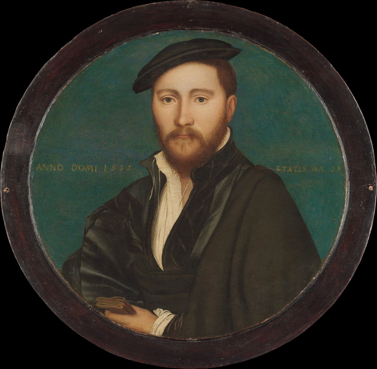 Portræt af en mand, 1535 (olie og guld på egetræ) af Hans Holbein der Jüngere