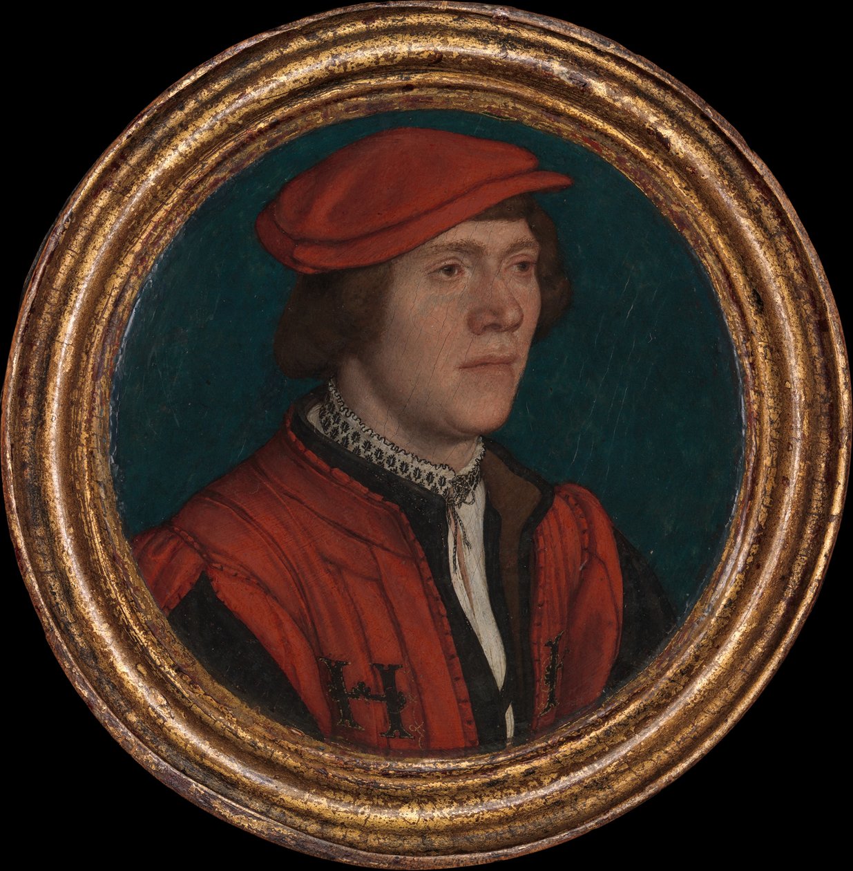 Portræt af en mand i en rød kasket, 1532-35 af Hans Holbein der Jüngere