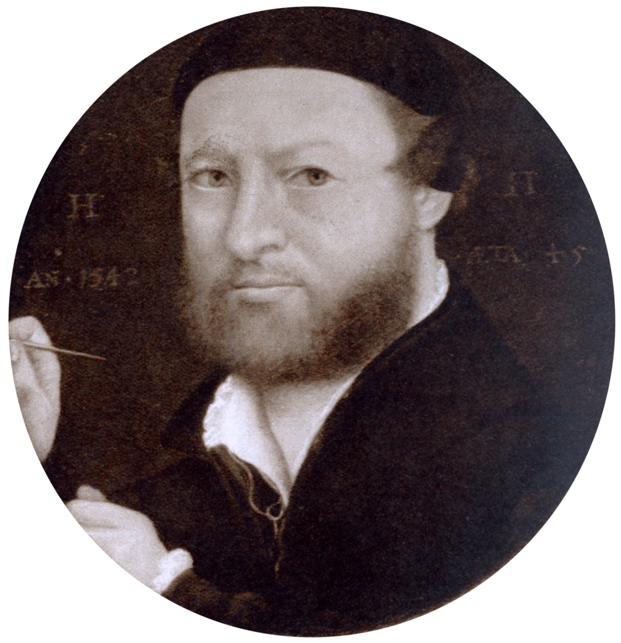 Selvportræt i en alder af 45, 1542, 1936. af Hans Holbein der Jüngere