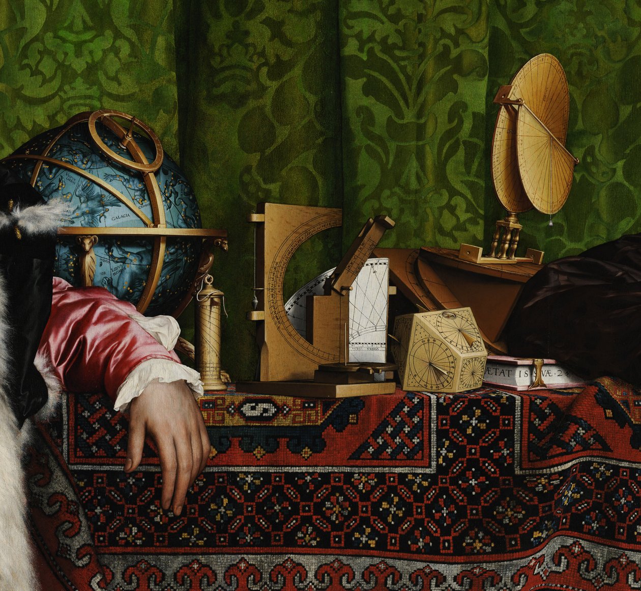 Ambassadørens detalje, 1533 af Hans Holbein der Jüngere