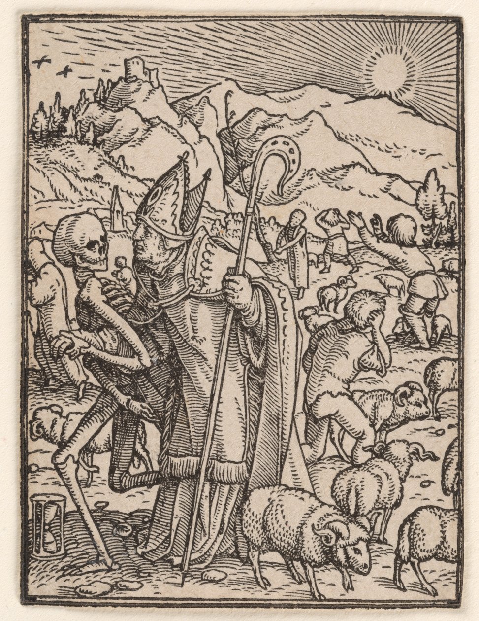 Biskoppen, fra "Dødedansen" af Hans Holbein the Younger