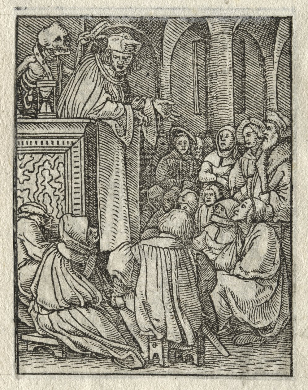 Dødedansen: Prædikanten; Præsten af Hans Holbein the Younger