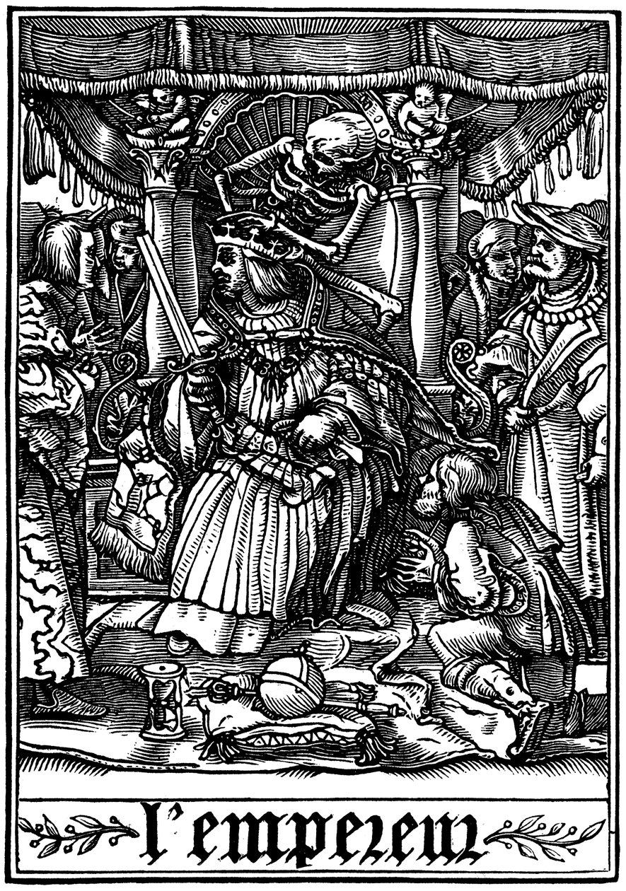 Kejseren besøgt af døden, 1538 af Hans Holbein der Jüngere