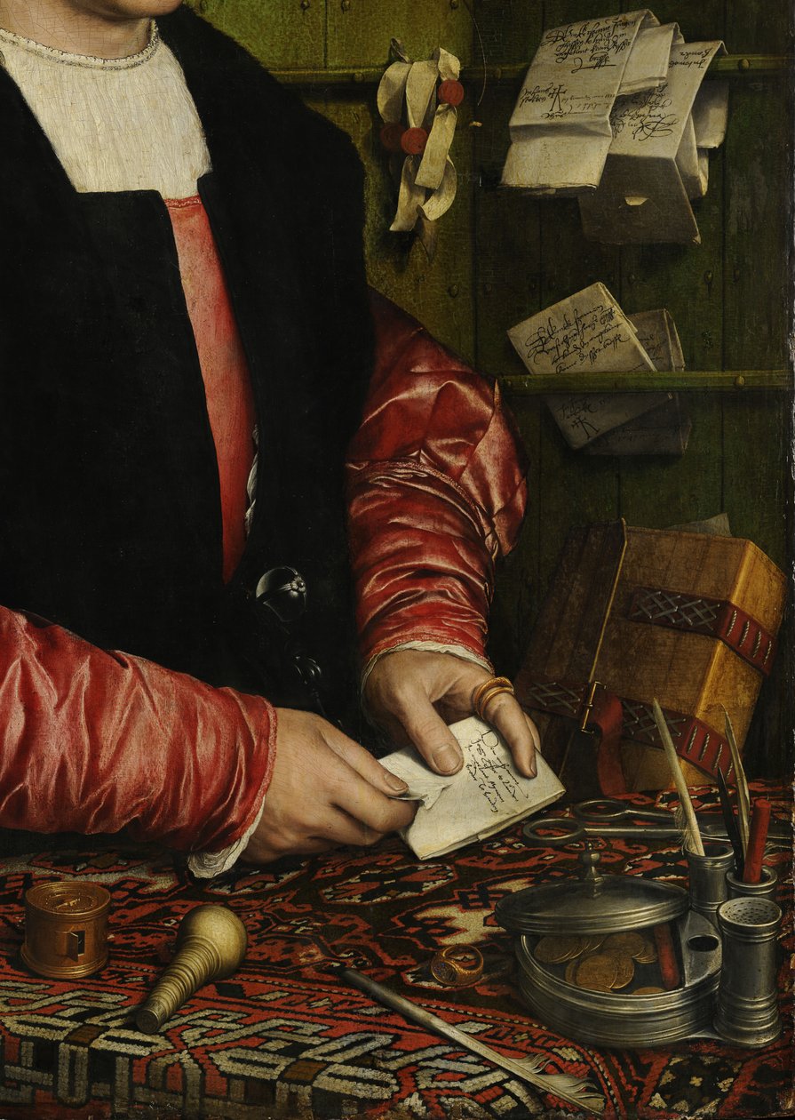 Købmanden Georg Gisze Detail, 1532 af Hans Holbein der Jüngere