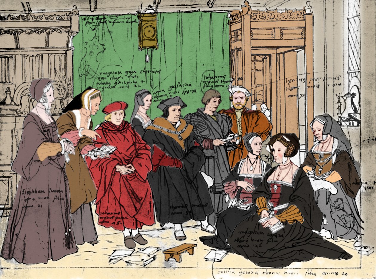 The More Family, fra skitsen af Holbein på Basel Museum, 1527, 1903 af Hans Holbein der Jüngere