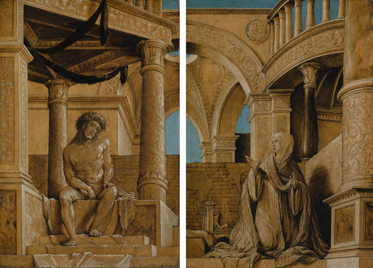 Den eftertænksomme Kristus og Jomfru Maria sørger, c.1518-20 af Hans Holbein der Jüngere