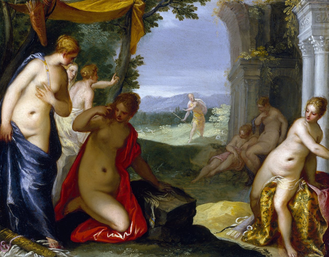 Diana og Actaeon, ca. 1596-1606 (olie på kobber) af Hans I or Johann Rottenhammer