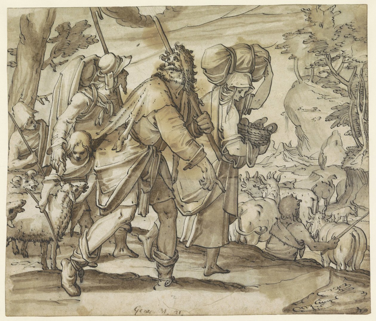 Jakob flygter fra Laban i Kanaans land af Hans Jegli (II)