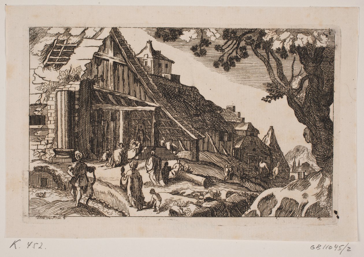 Landskab med den hellige familie og de hellige tre konger af Hans Jørgen Kirksteen