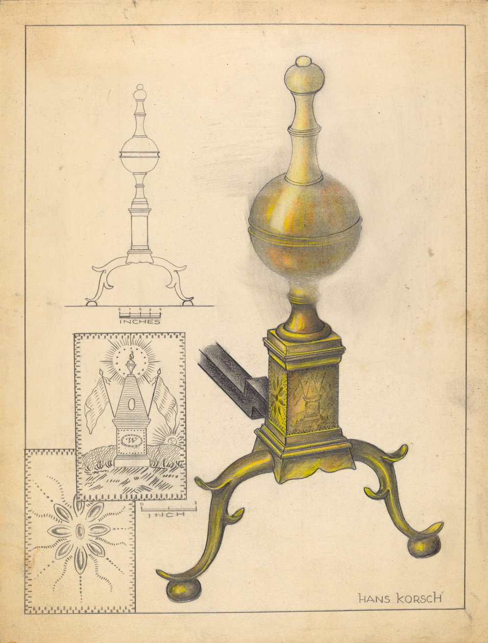 andiron af Hans Korsch