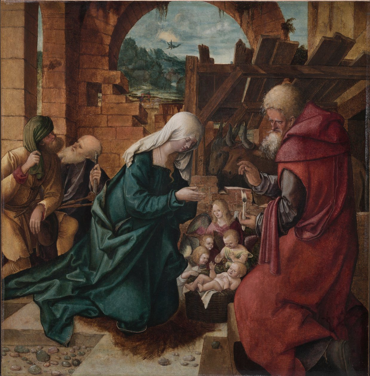 Tilbedelse af hyrderne, ca. 1510. af Hans Leonhard Schäufelein