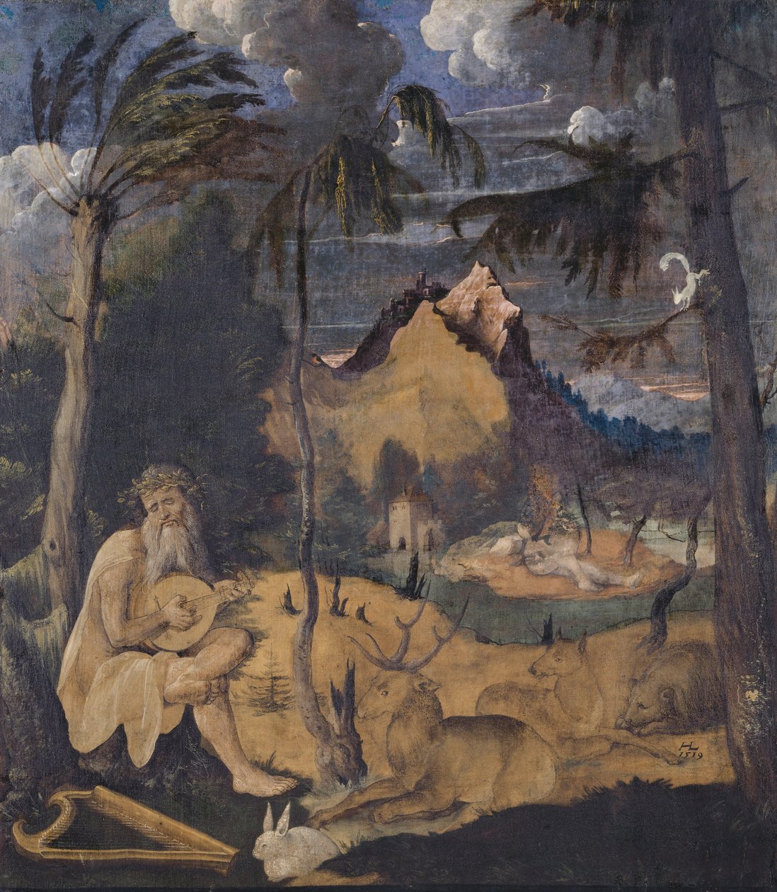 Orpheus Among the Animals, 1519 (tempera på lærred) af Hans Leu