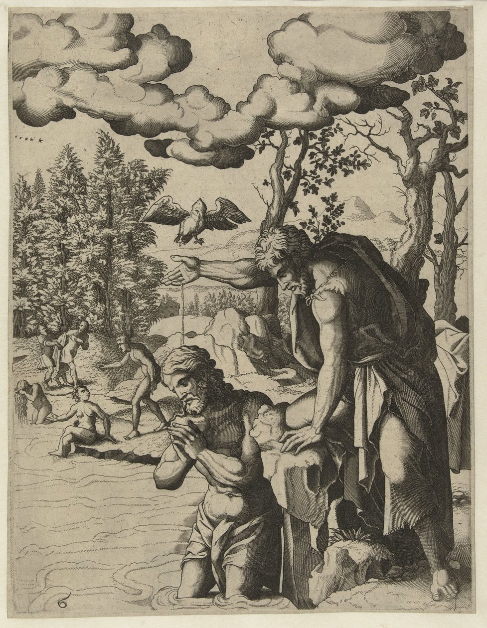 Kristi dåb Johannes Døberens liv (serietitel) af Hans Liefrinck (I) (attributed to)