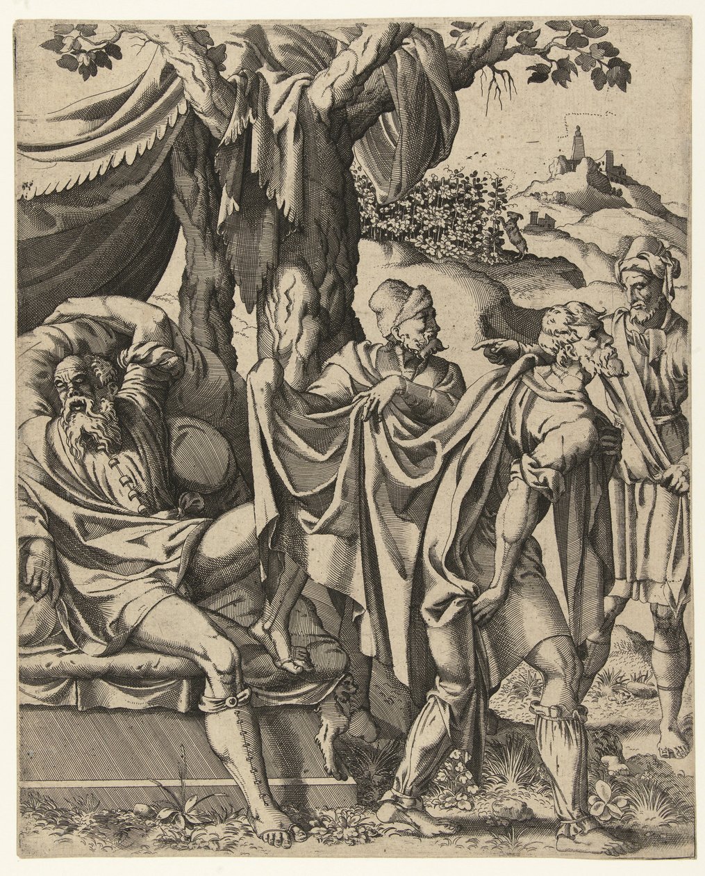 Noas drukkenskab af Hans Liefrinck (I) (attributed to)