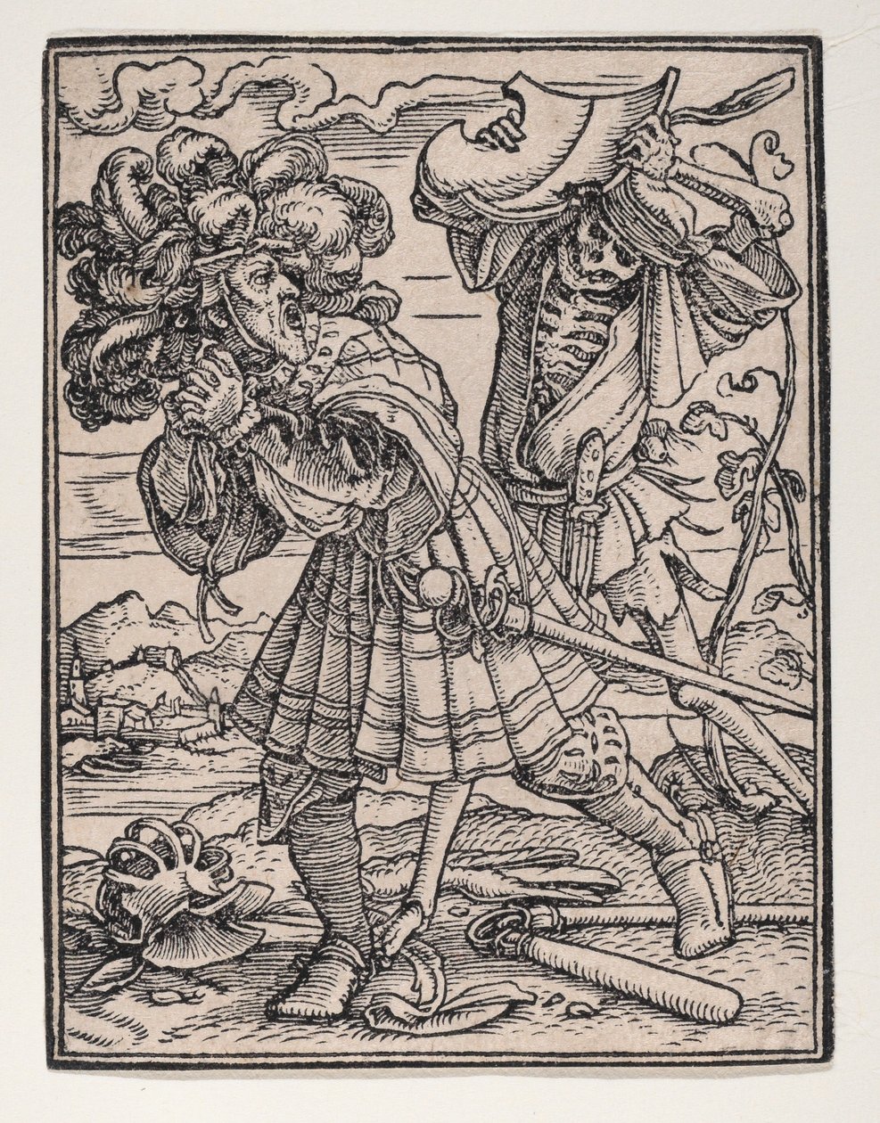 Greven, fra Dødedansen, ca. 1526, udgivet 1538. af Hans Lützelburger
