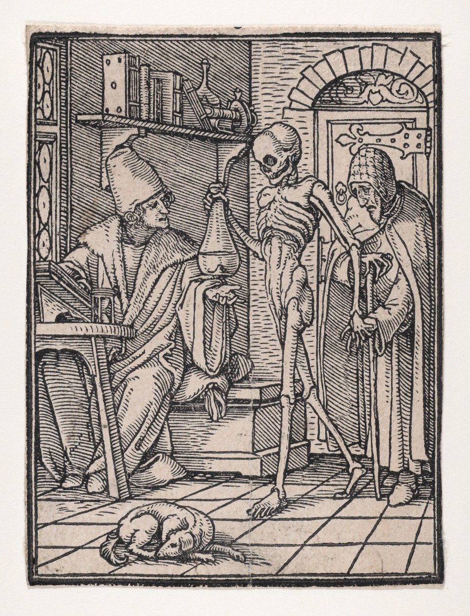 Lægen eller lægen, fra Dødedansen, ca. 1526, udgivet 1538. af Hans Lützelburger
