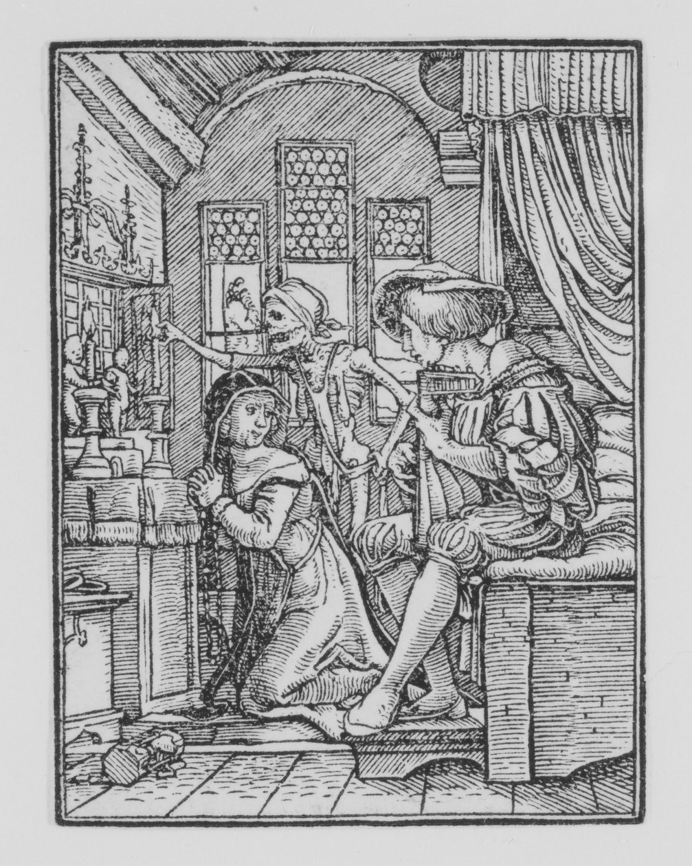 Nonnen, fra Dødedansen, ca. 1526, udgivet 1538. af Hans Lützelburger