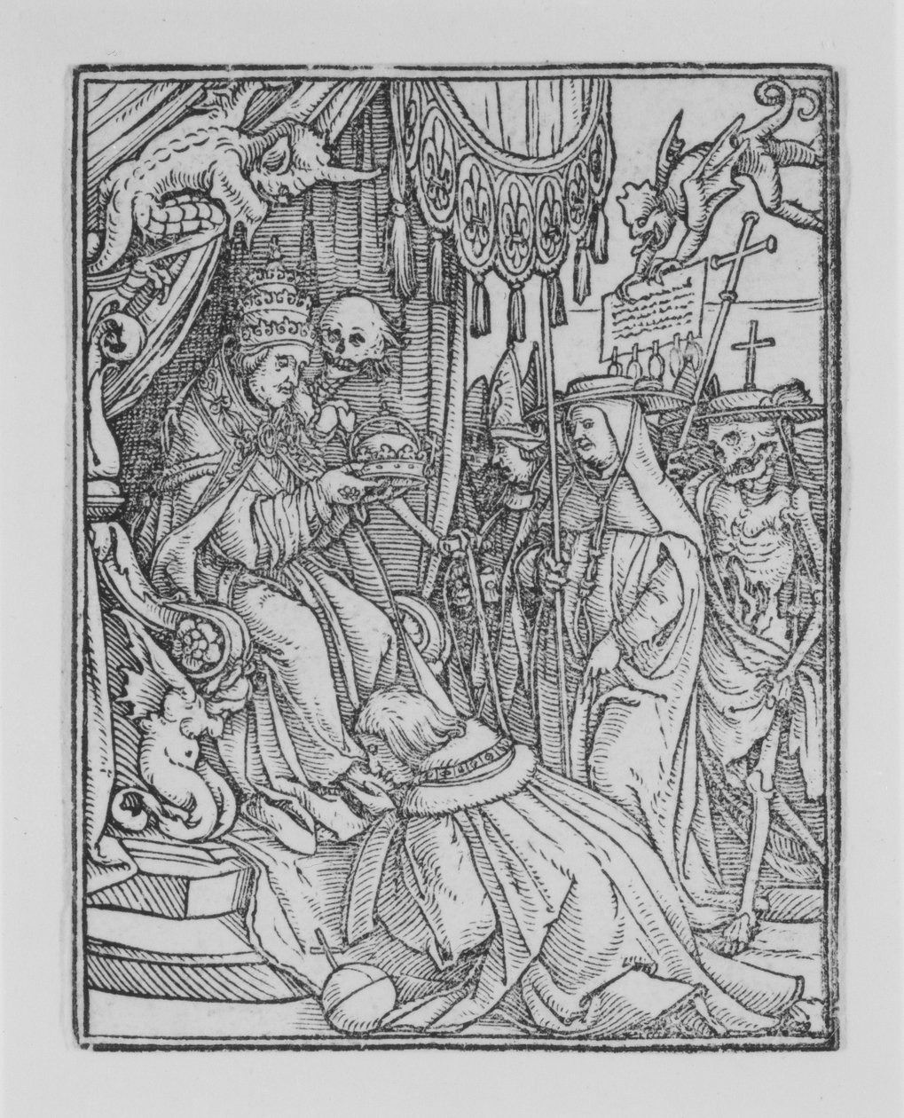 Paven, fra Dødedansen, ca. 1526, udgivet 1538. af Hans Lützelburger