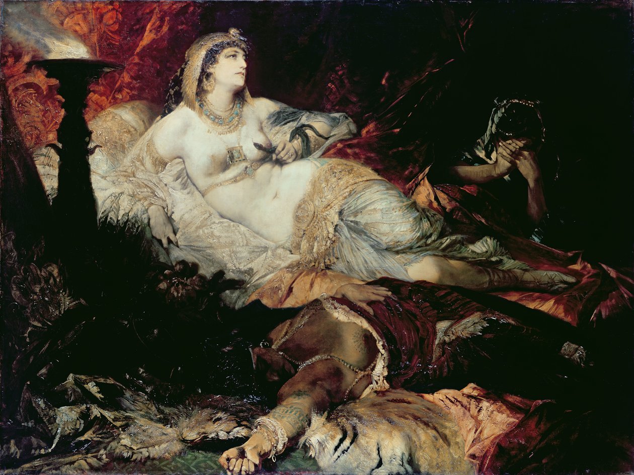 Cleopatras død (olie på lærred) af Hans Makart