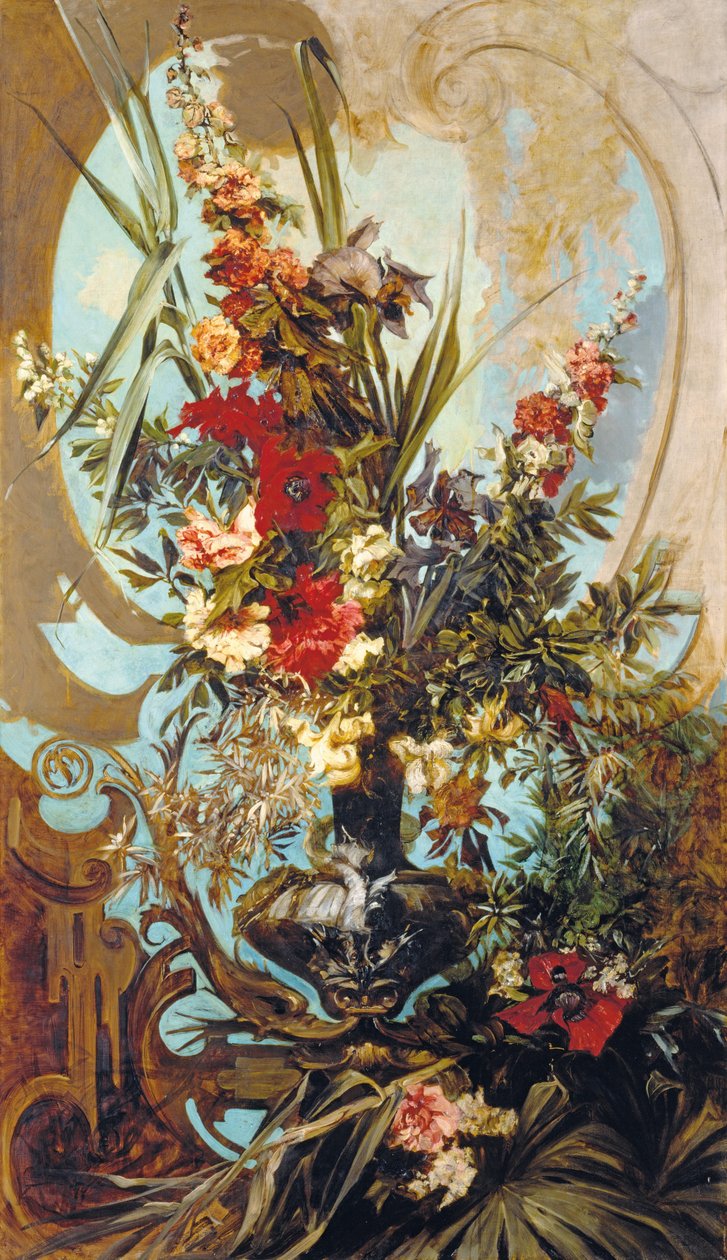 Dekorativ blomsterbuket af Hans Makart