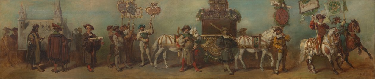 Udkast til festoptoget 1879 - Byggebranchen af Hans Makart