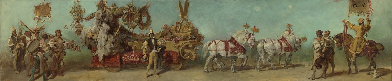 Udkast til festoptoget i 1879 – Beklædningsindustrien af Hans Makart