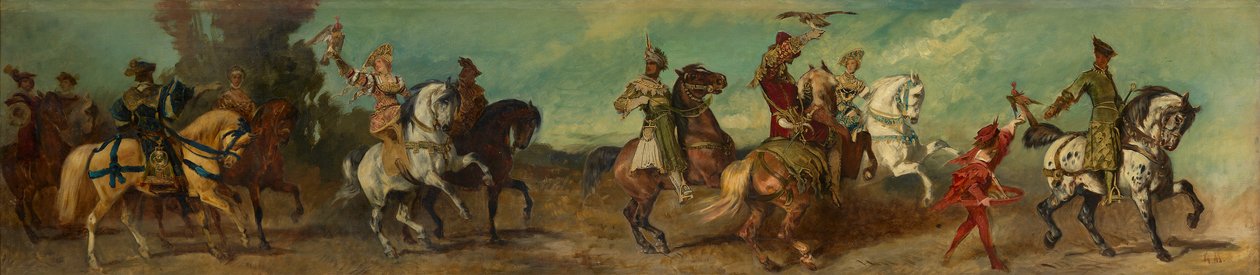 Udkast til festoptoget 1879 - Falkejagten af Hans Makart