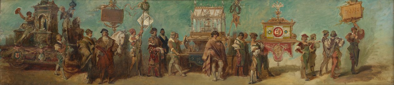 Udkast til festoptoget i 1879 - Pottemagerne og glarmestrene af Hans Makart