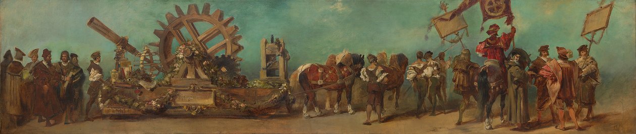 Udkast til festoptoget i 1879 – Maskinbyggerne og mekanikerne af Hans Makart
