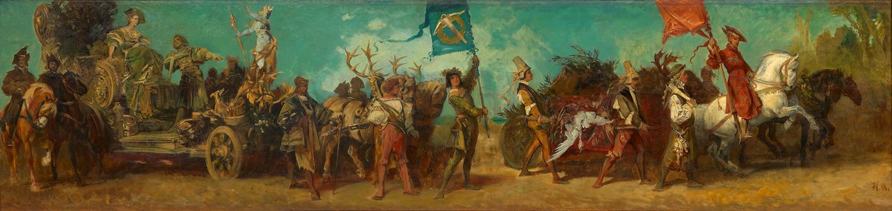 Udkast til festoptoget i 1879 – Jagtens festvogn af Hans Makart