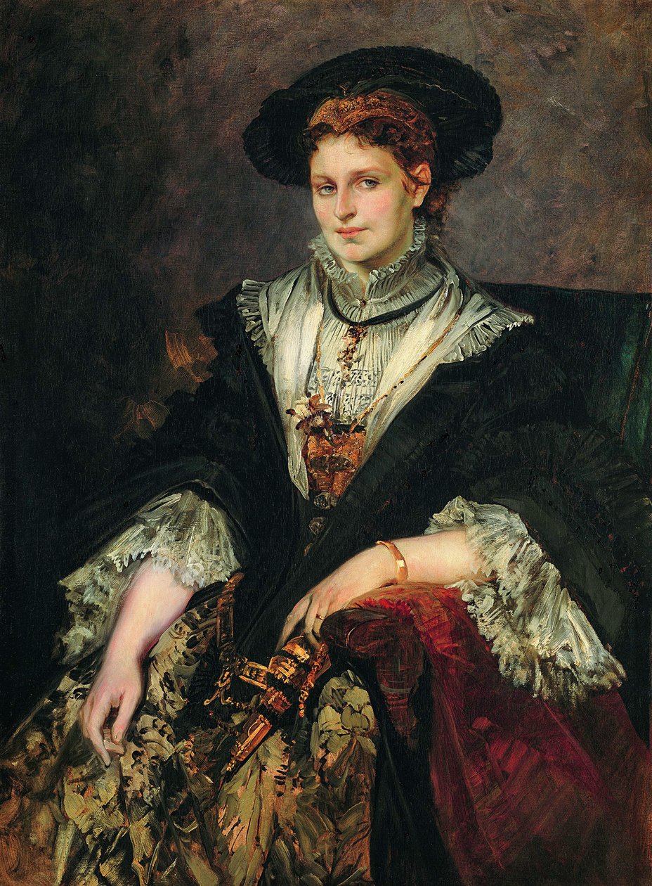 Portræt af Bertha von Piloty, 1872-1873 af Hans Makart
