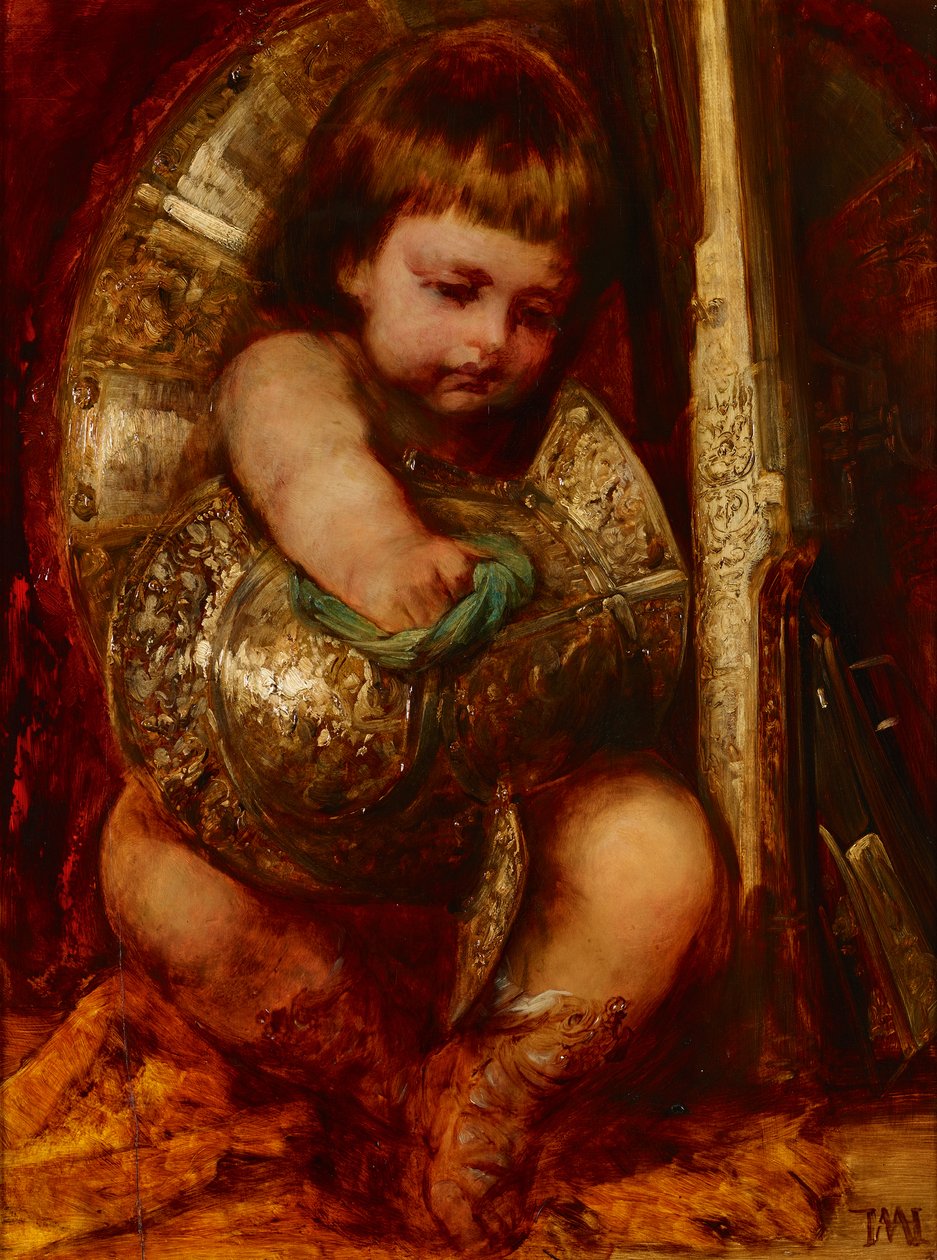 Putto renser Mars våben af Hans Makart