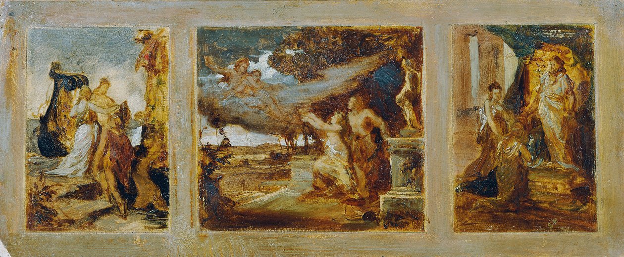 Skitse til en triptykon med mytologiske scener af Hans Makart