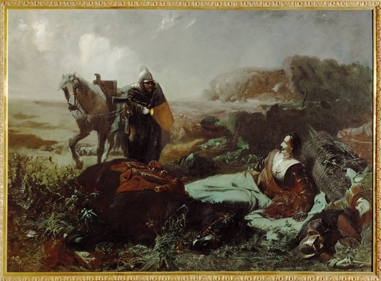Grev Pappenheims død, general under Trediveårskrigen ... (maleri på lærred) af Hans Makart