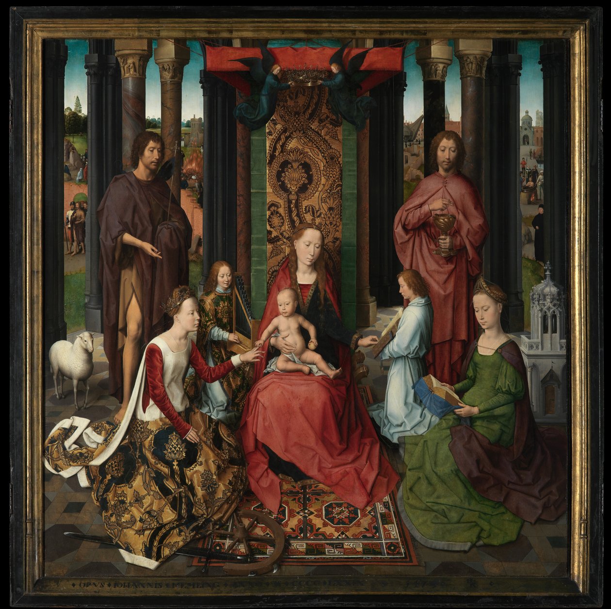 Centralpanel i Triptykonen af Sankt Johannes Døberen og Sankt Johannes Evangelisten af Hans Memling