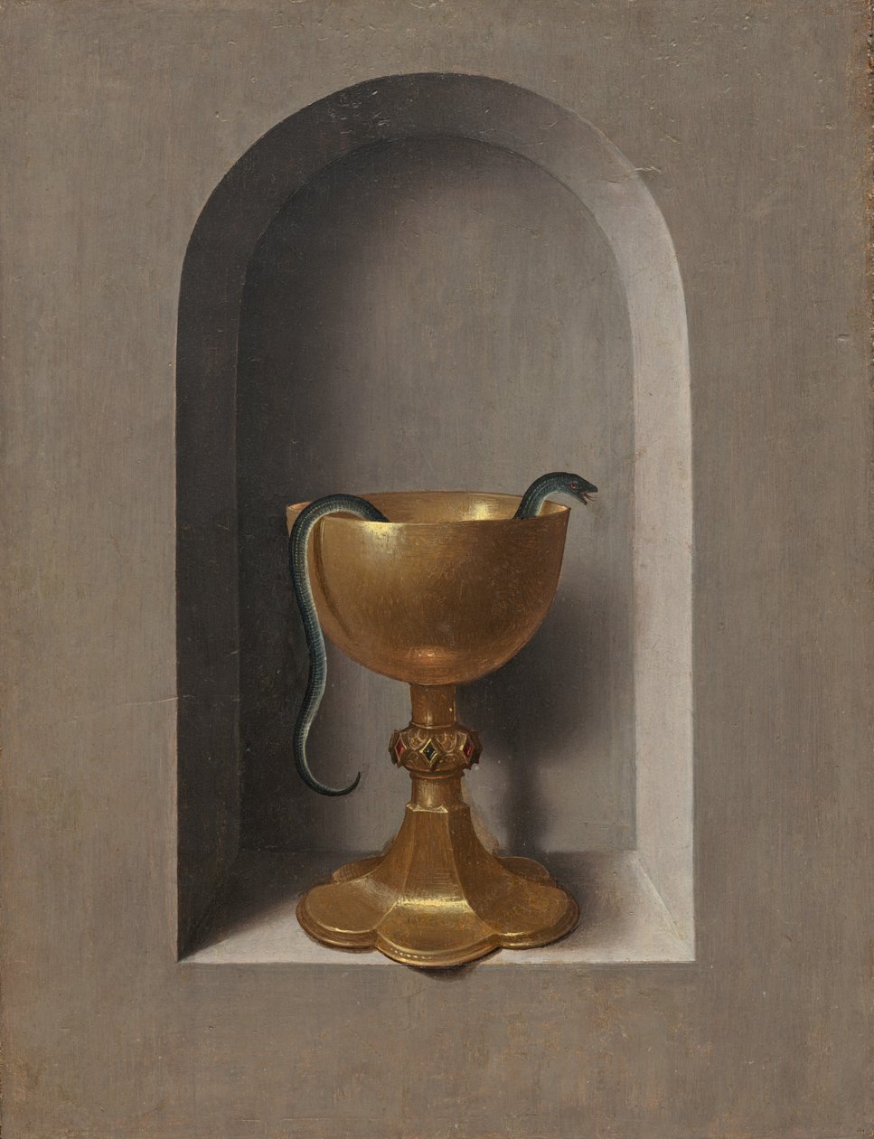 Evangelisten Johanneskalk [omvendt] af Hans Memling