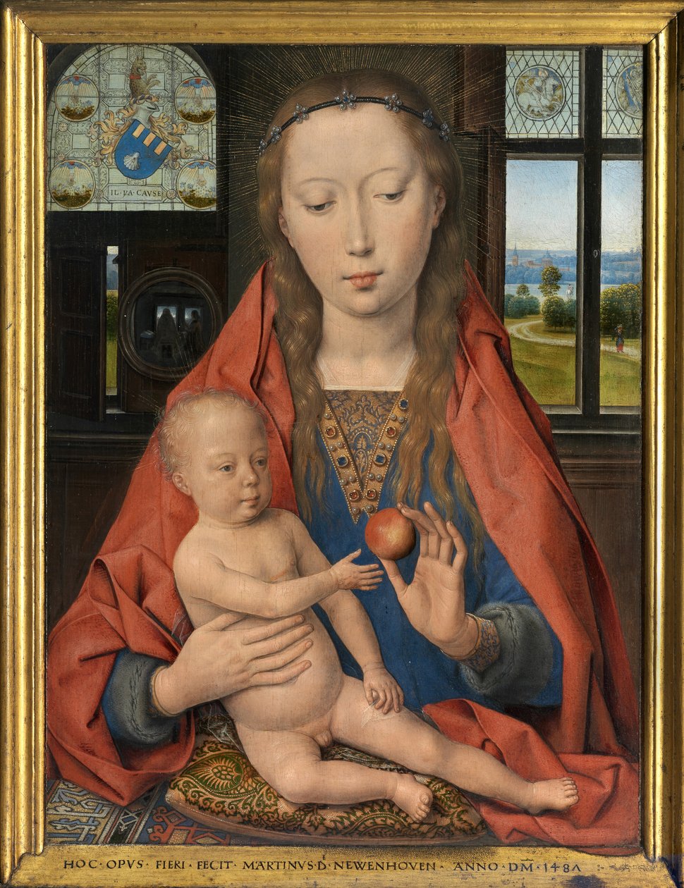 Detalje af Maarten van Nieuwenhoves Diptykon af Hans Memling