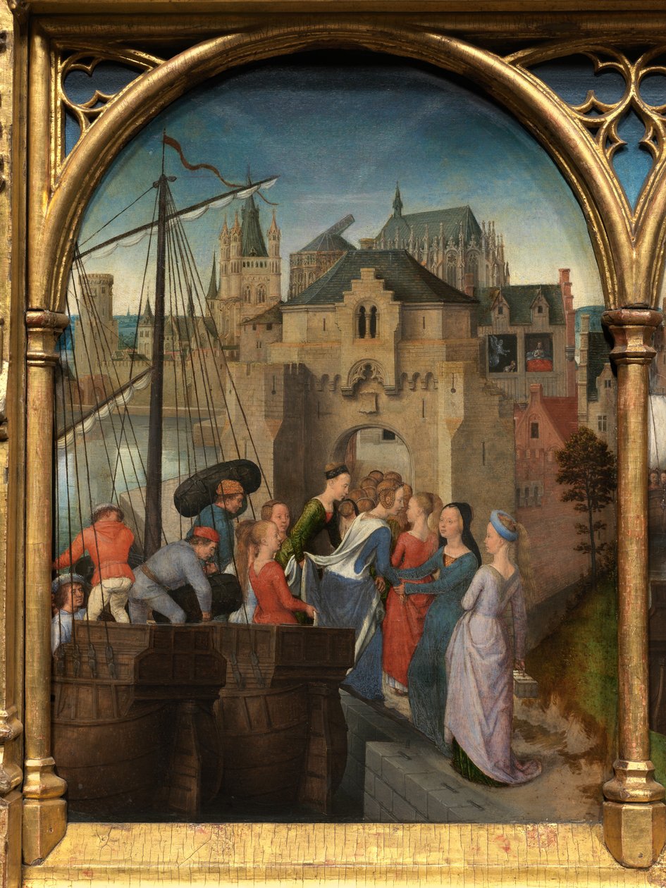 Detalje af Sankt Ursulas relikvieskrin af Hans Memling