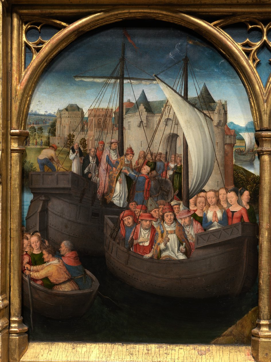 Detalje af Sankt Ursulas relikvieskrin af Hans Memling