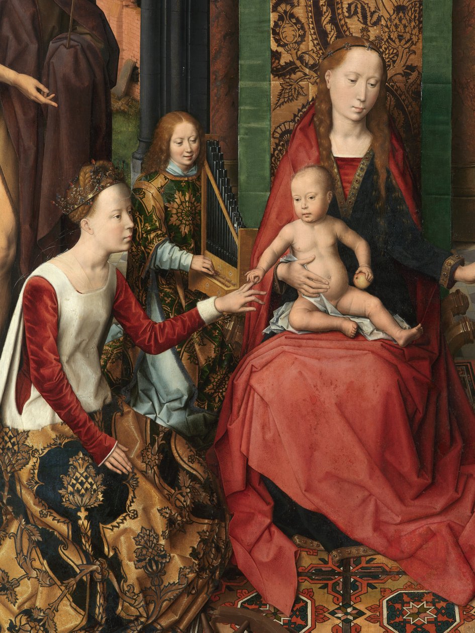 Detalje af det centrale panel i Triptykonen af Sankt Johannes Døberen og Sankt Johannes Evangelisten af Hans Memling