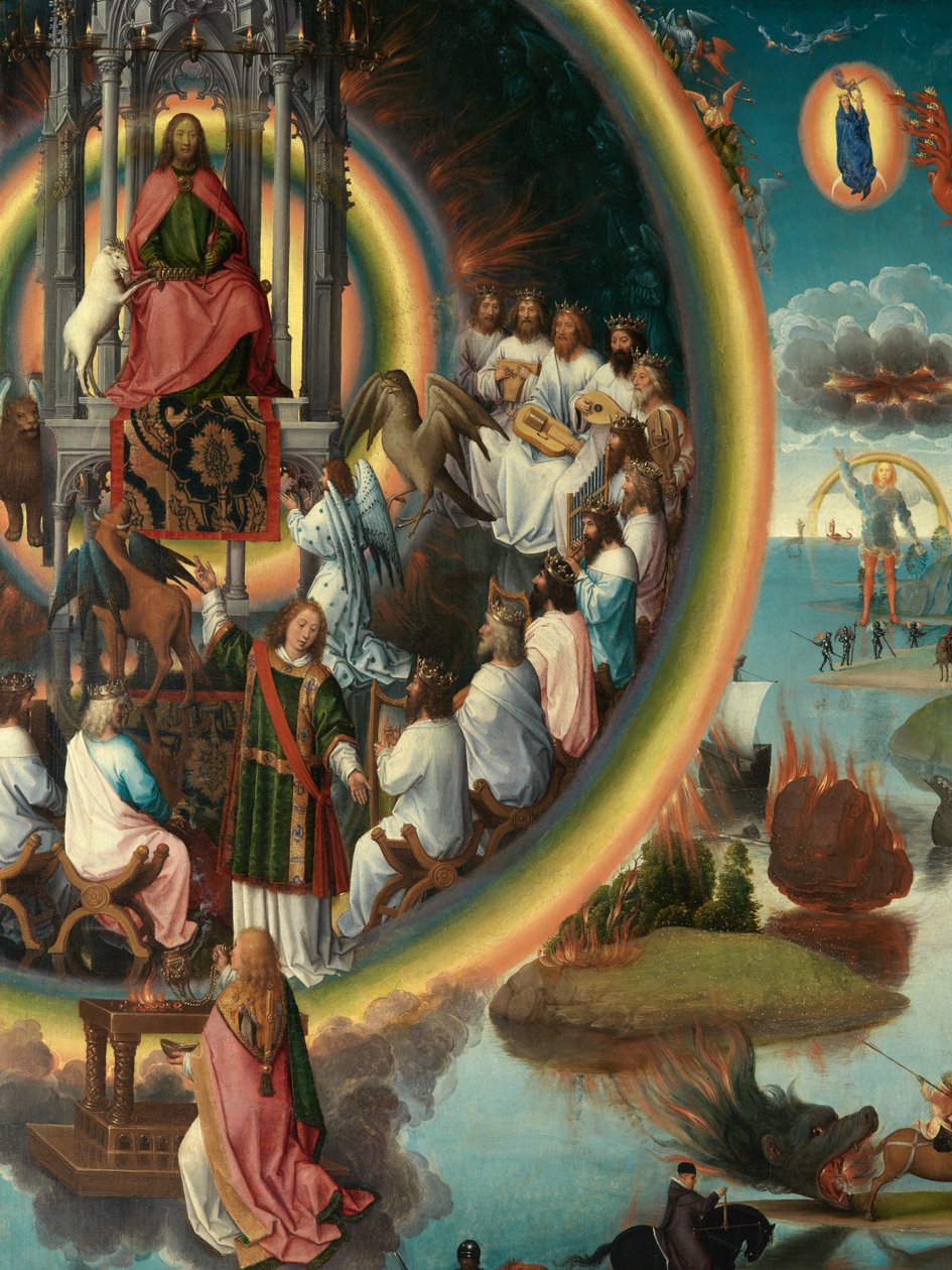 Detalje af højre panel af Triptykonen af Sankt Johannes Døberen og Sankt Johannes Evangelisten af Hans Memling