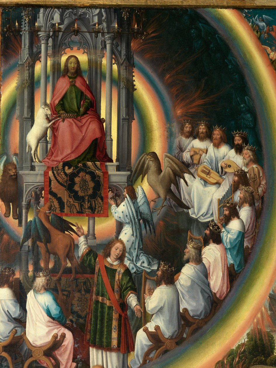 Detalje af højre panel af Triptykonen af Sankt Johannes Døberen og Sankt Johannes Evangelisten af Hans Memling