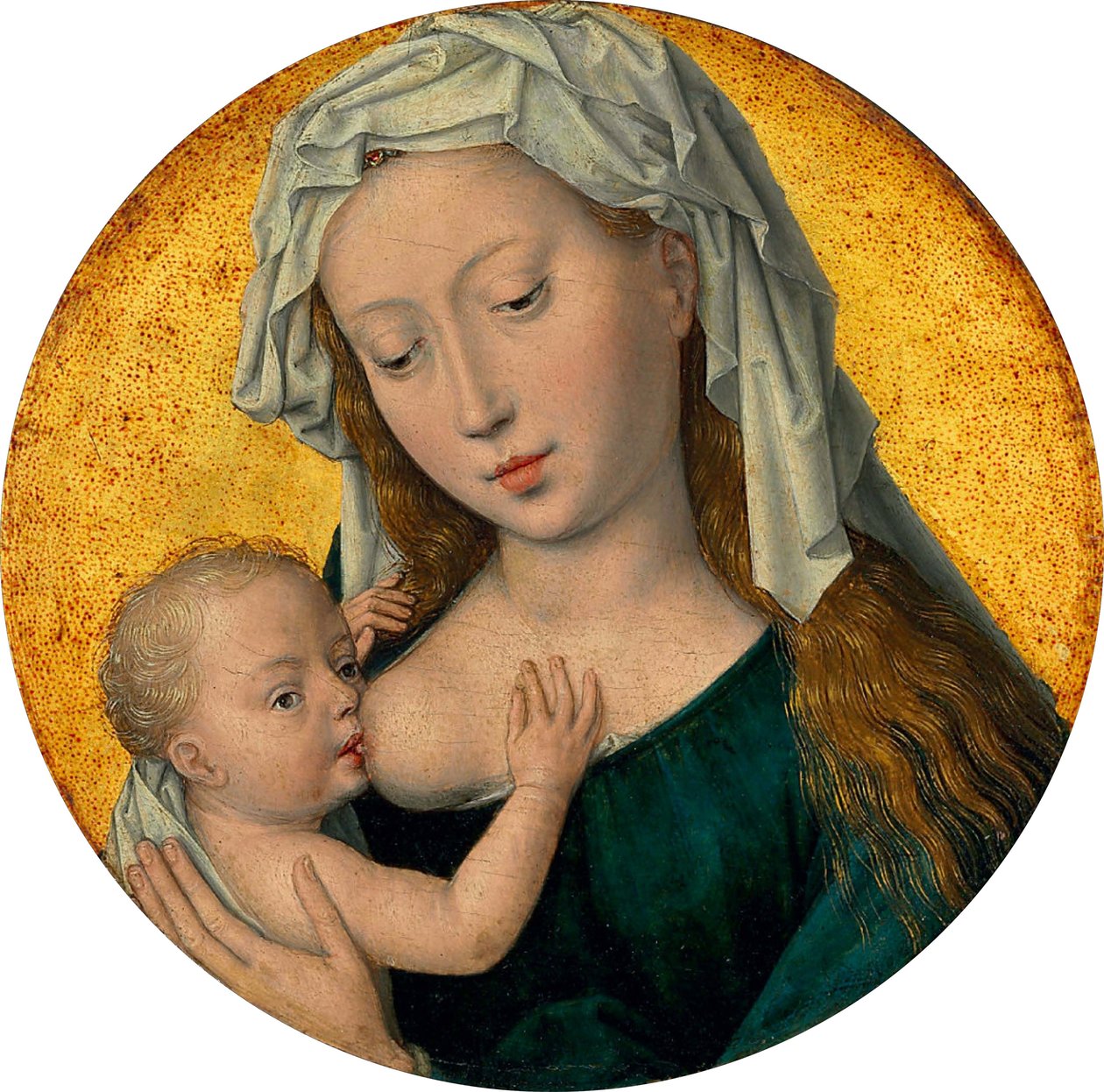 Jomfru Maria ammer Kristusbarnet af Hans Memling