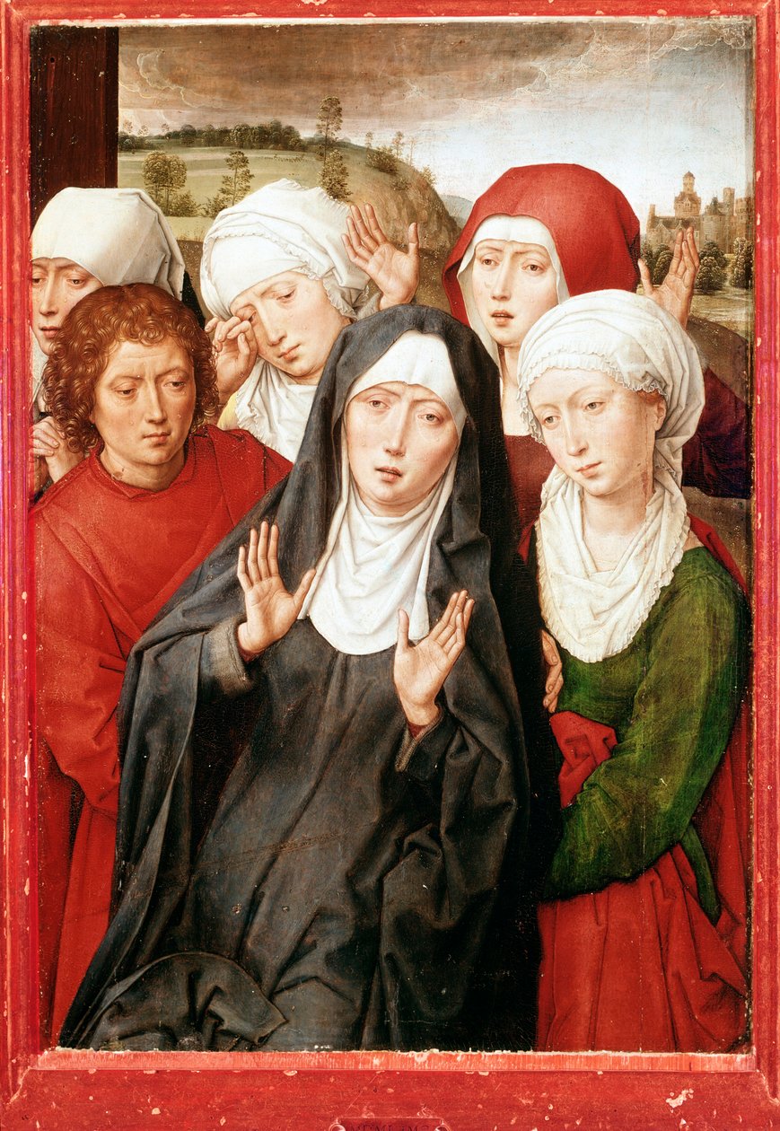 Granada Diptykon: "De fromme kvinder og Johannes evangelist" Maleri af Hans Memling (1435/40-1494) 15. århundrede Dim 51x36,5 cm Granada, Kongelig Kapel af Hans Memling