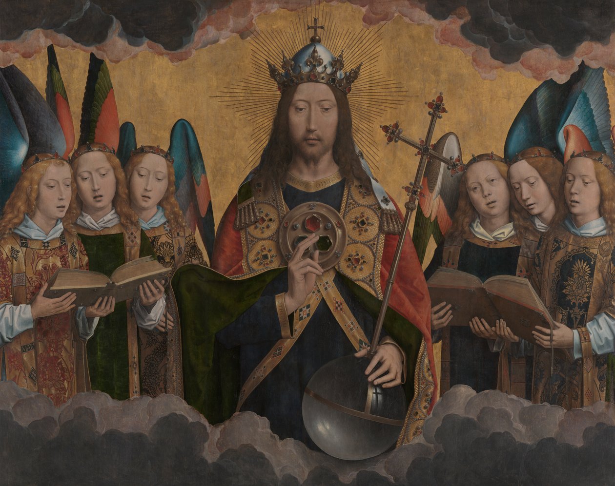 Gud Fader med syngende engle af Hans Memling