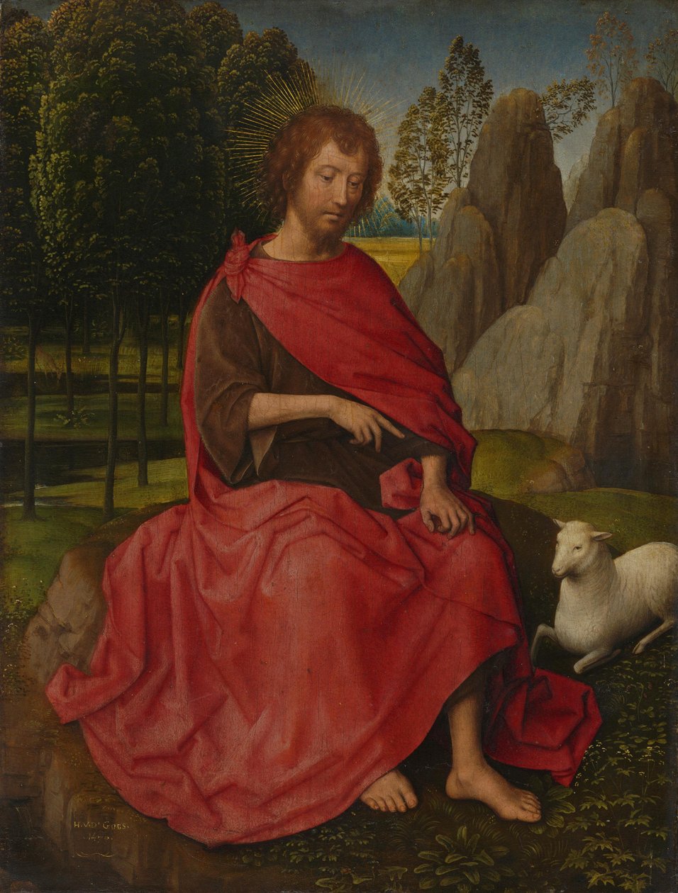 Johannes Døberen
(Bagsiden: Dødningehoved) af Hans Memling