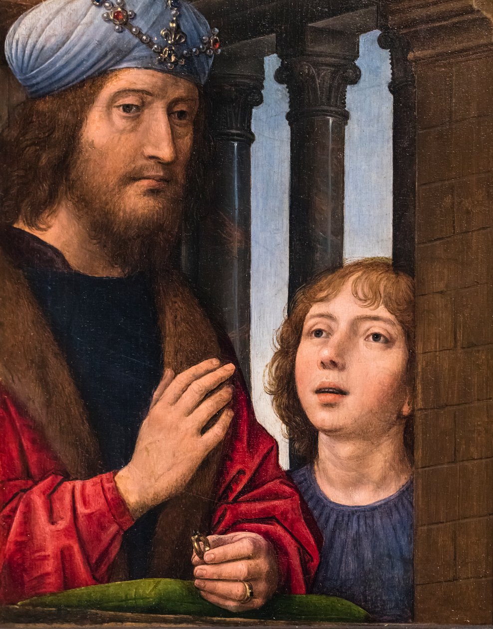 Kong David og hans søn, ca. 1485 (Olie på træ (eg)) af Hans Memling